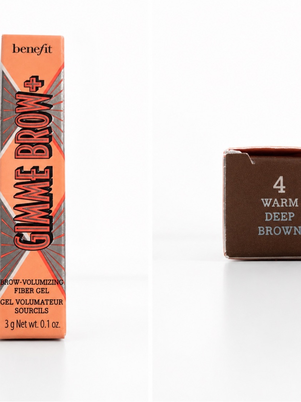 Benefit Gimme Brow+ Brow-Volumizing Gel — Orange & Brown Packaging